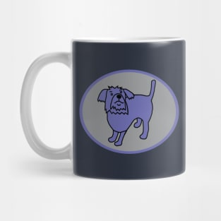 Very Peri Blue Dog on Ultimate Gray Oval Mug